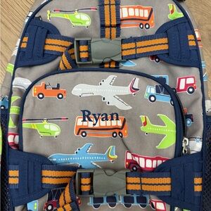 Pottery Barn Colorful Kids Backpack with Vehicle Print